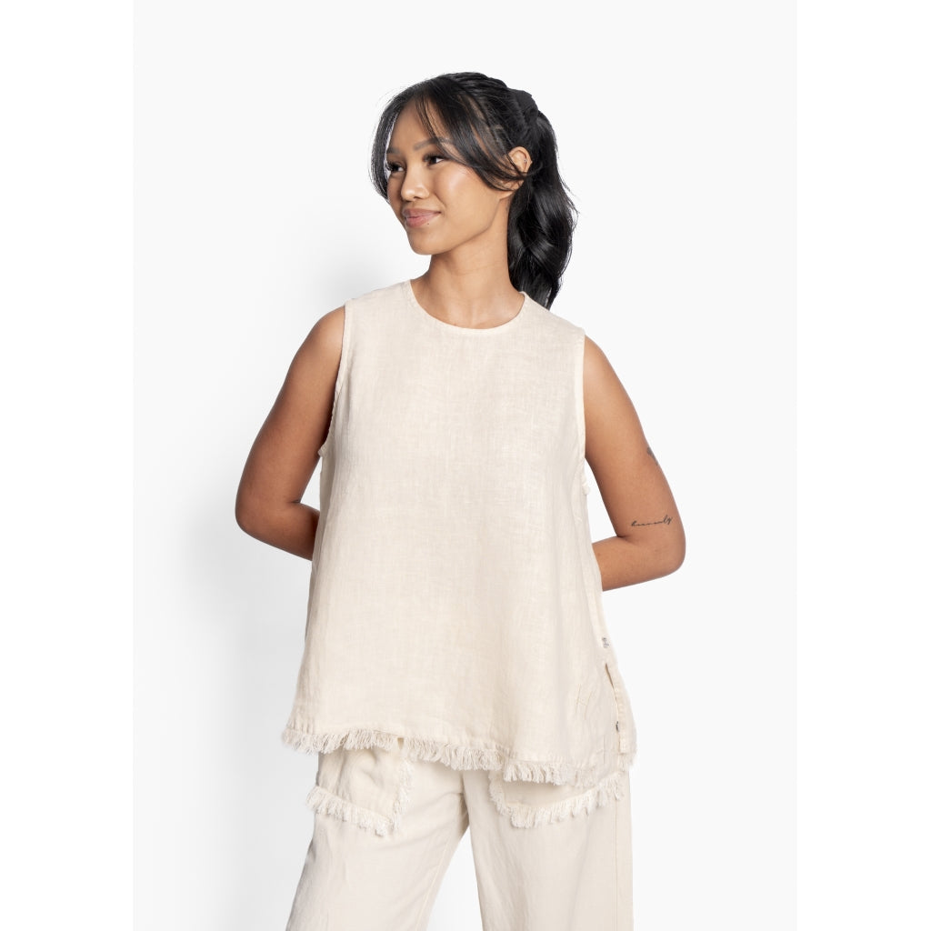 HÉST AS LILA Linen Top Woven Blouse/Top/Shirt 6503 Summer Sand