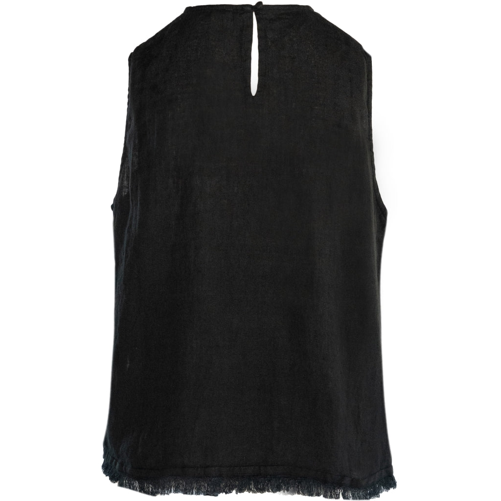 HÉST AS LILA Linen Top Woven Blouse/Top/Shirt 9000 Jet Black