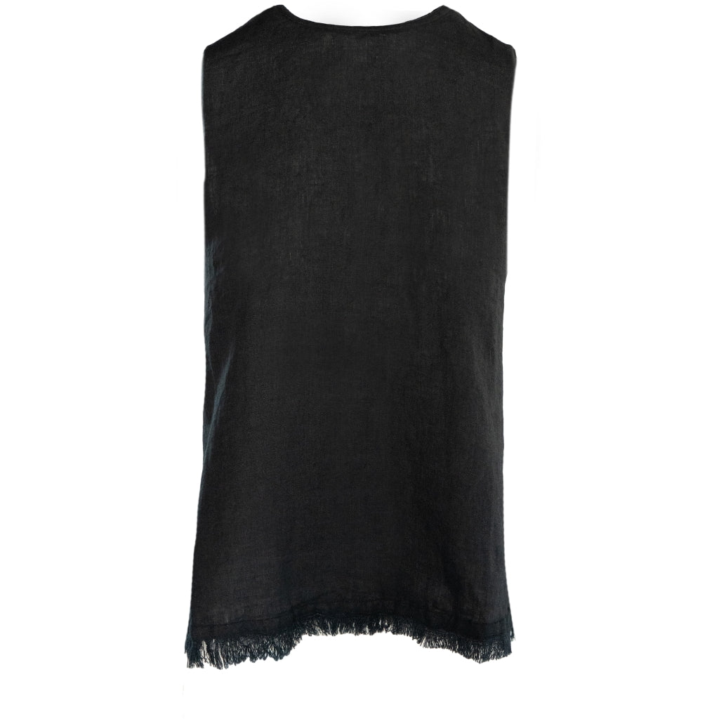 HÉST AS LILA Linen Top Woven Blouse/Top/Shirt 9000 Jet Black