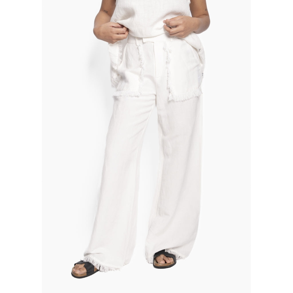 HÉST AS LILA Linen Trousers Woven Pants/Shorts 0003 White Alyssum