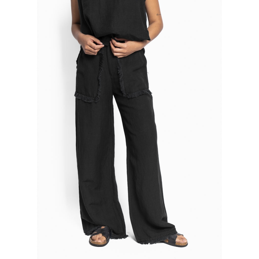 HÉST AS LILA Linen Trousers Woven Pants/Shorts 9000 Jet Black