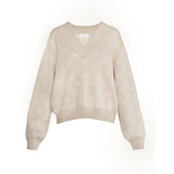 HÉST AS LINDA V-neck Sweater Heavy Knitwear Tops 6500 Beige