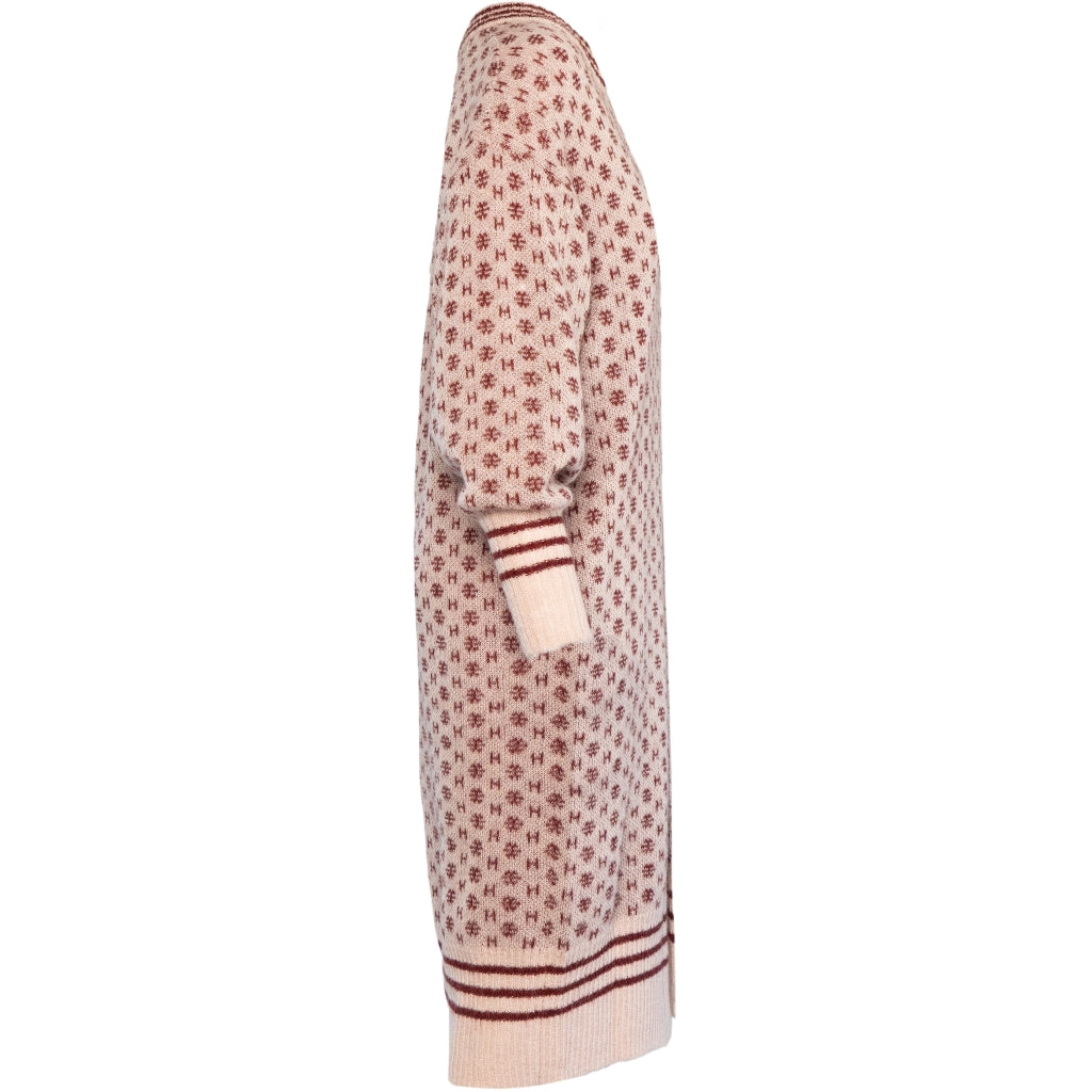 HÉST AS LOGO Long Cardigan Heavy Knitwear Tops 2504 Rose Smoke