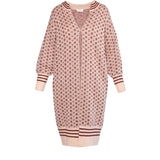 HÉST AS LOGO Long Cardigan Heavy Knitwear Tops 2504 Rose Smoke