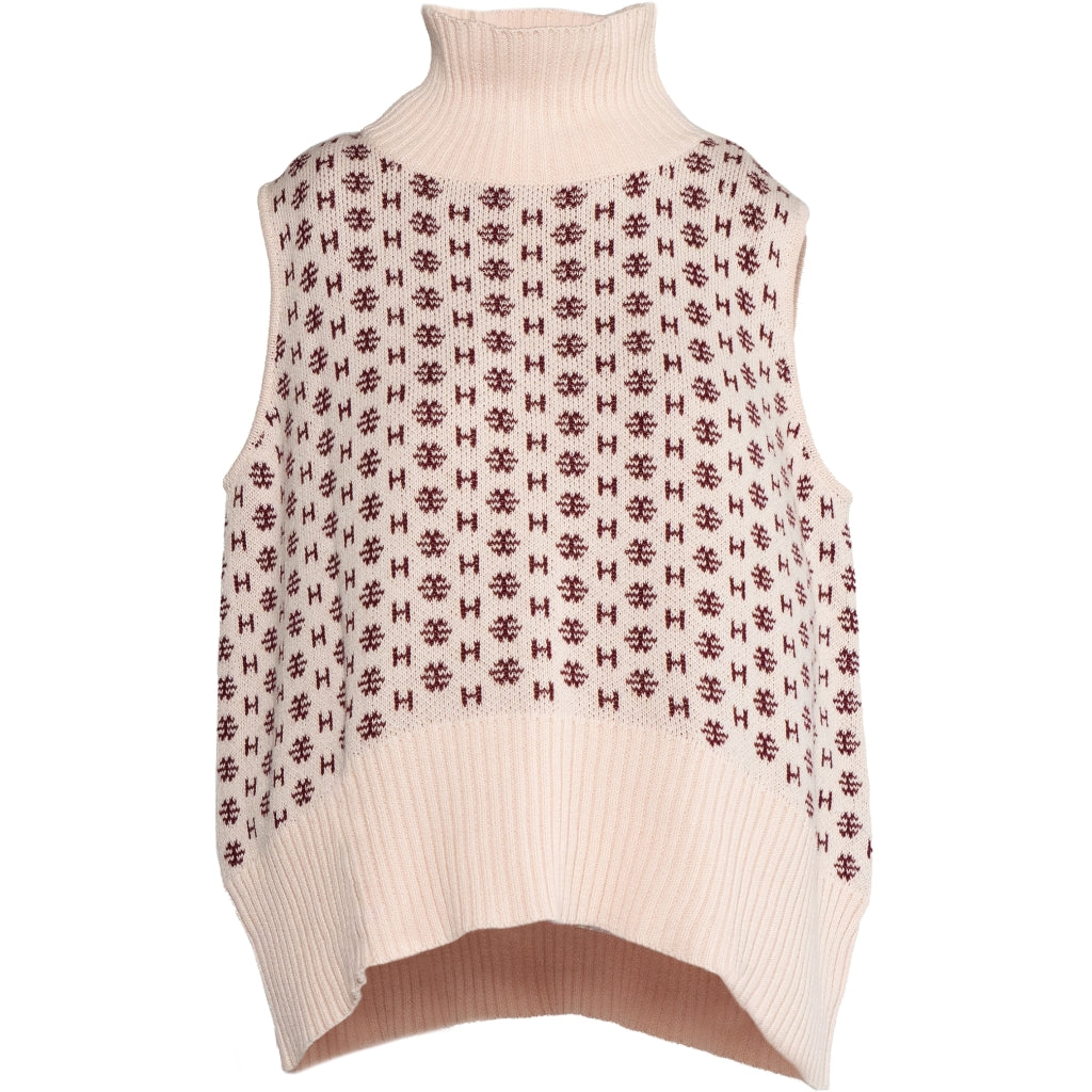 HÉST AS LOGO Vest Heavy Knitwear Tops 2504 Rose Smoke