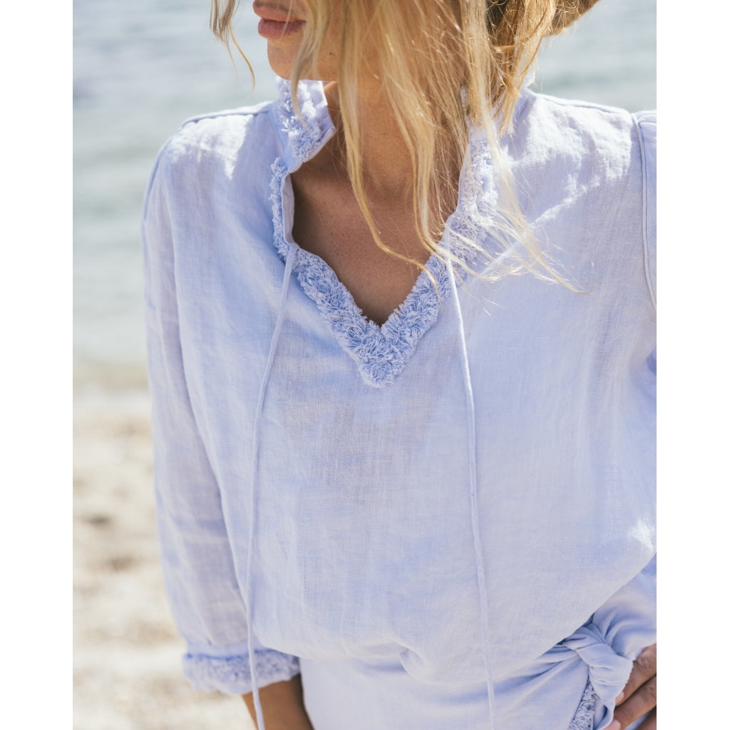 HÉST AS Linen blouse Woven Blouse/Top/Shirt 277 Light Blue