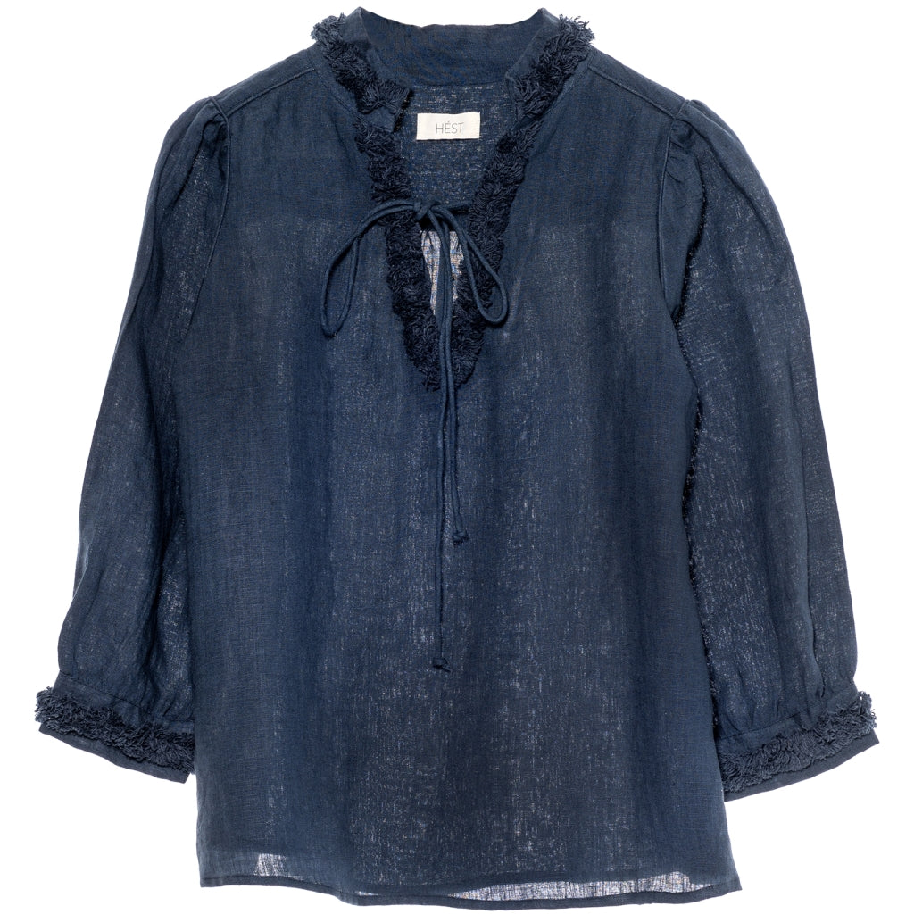 HÉST AS Linen blouse Woven Blouse/Top/Shirt 289 Navy