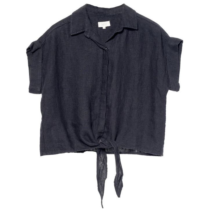 HÉST AS Lumi linen shirt Woven Blouse/Top/Shirt 999 Black