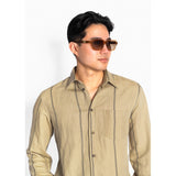 Hést Men MARCO Linen L/S Regular-Fit Shirt Woven Blouse/Top/Shirt 6504 Beige Trenchcoat