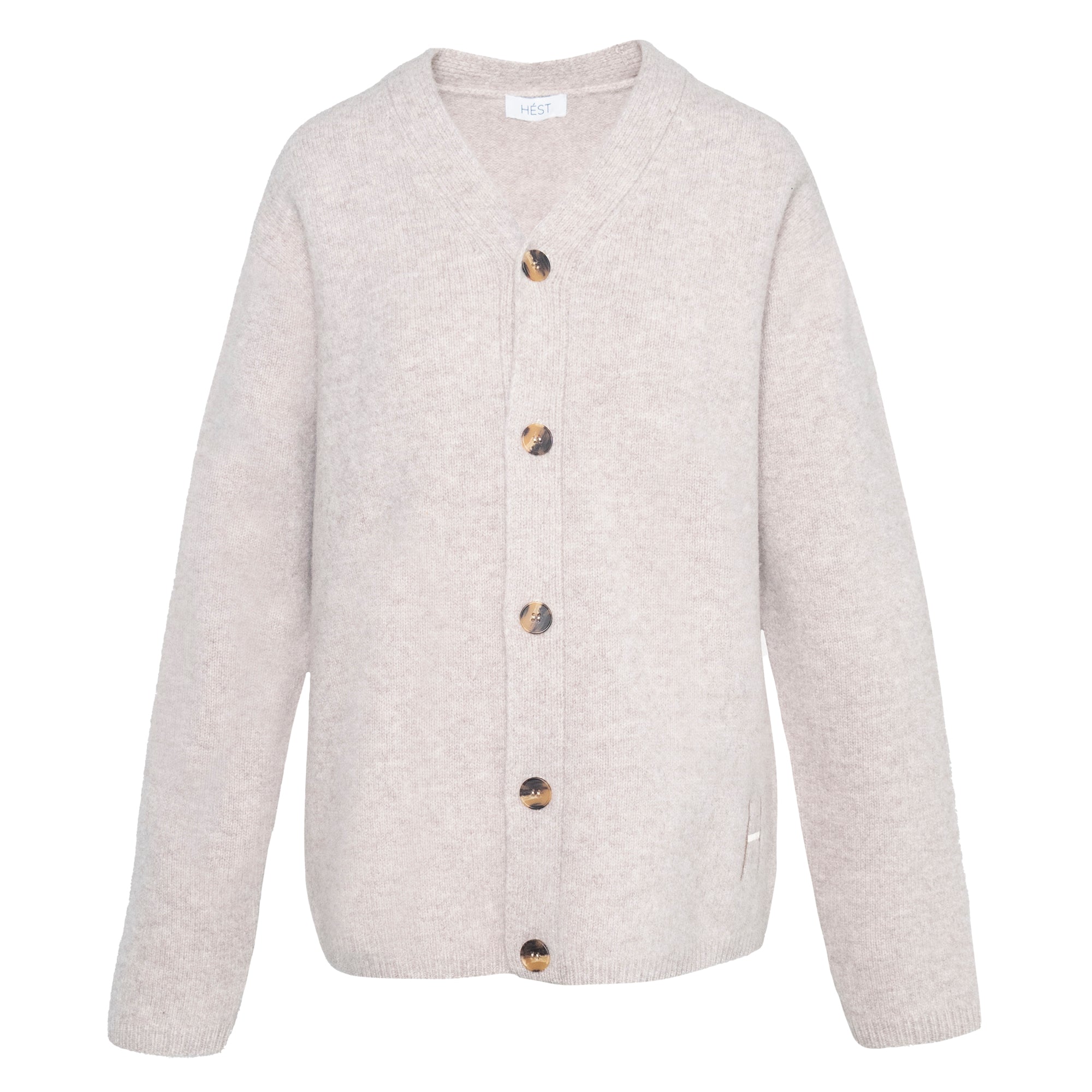 Hést Men MARLEY Cardigan Heavy Knitwear Tops 466 Beige