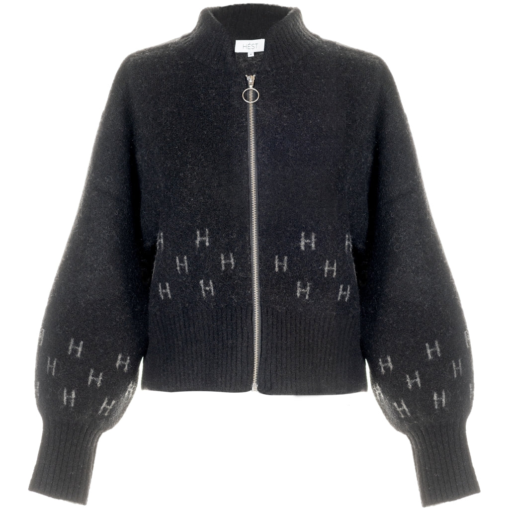 HÉST AS MÄRTHA Jacket Short Heavy Knitwear Tops 9000 Jet Black