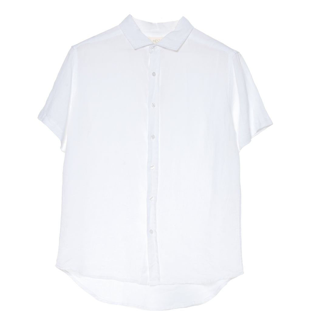 Hést Men Mark linen short sleeve shirt Woven Blouse/Top/Shirt 000 White