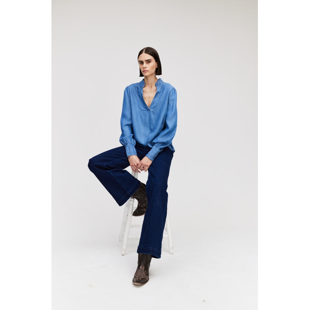 HÉST AS Mia Shirt Blouse Woven Blouse/Top/Shirt Blue