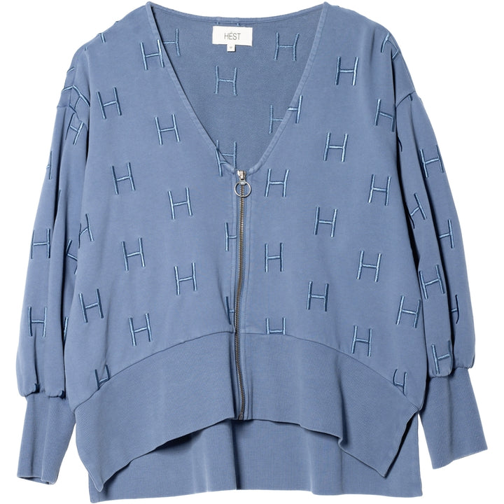 HÉST AS Nellie college zip jacket Sweat Tops 280 Washed Blue