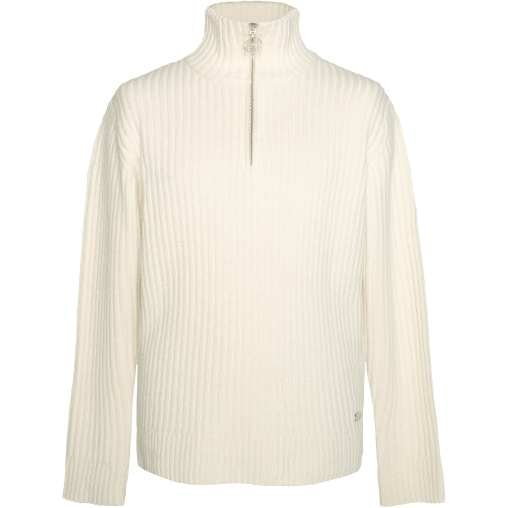 Hést Men PEDER Half-Zip Heavy Knitwear Tops 0001 Offwhite