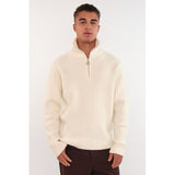 Hést Men PEDER Half-Zip Heavy Knitwear Tops 0001 Offwhite