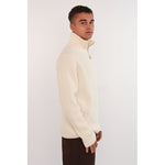 Hést Men PEDER Half-Zip Heavy Knitwear Tops 0001 Offwhite