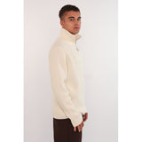 Hést Men PEDER Half-Zip Heavy Knitwear Tops 0001 Offwhite