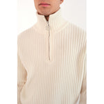 Hést Men PEDER Half-Zip Heavy Knitwear Tops 0001 Offwhite
