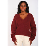 HÉST AS PERNILLE Sweater Heavy Knitwear Tops 2507Syrah