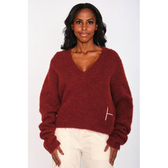 HÉST AS PERNILLE Sweater Heavy Knitwear Tops 2507Syrah