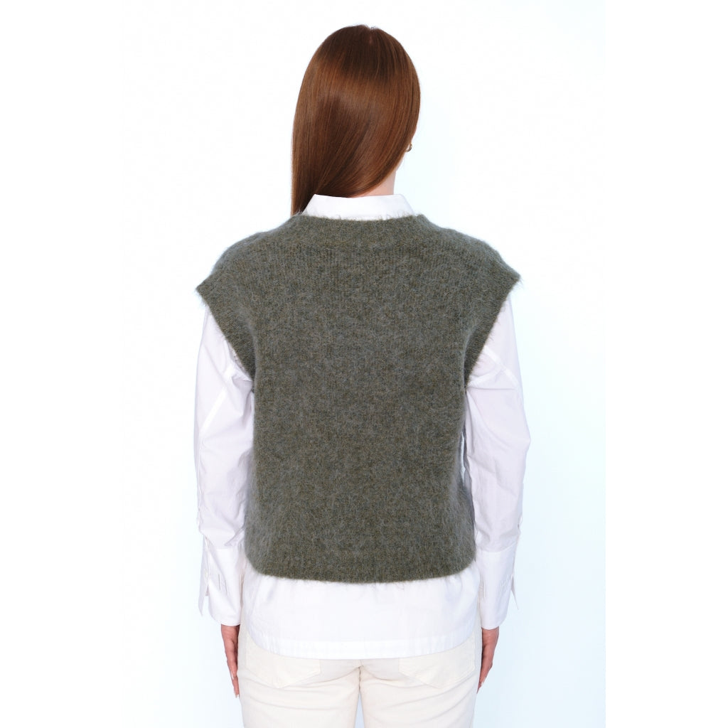 HÉST AS PERNILLE Vest Heavy Knitwear Tops 3000 Winter Moss