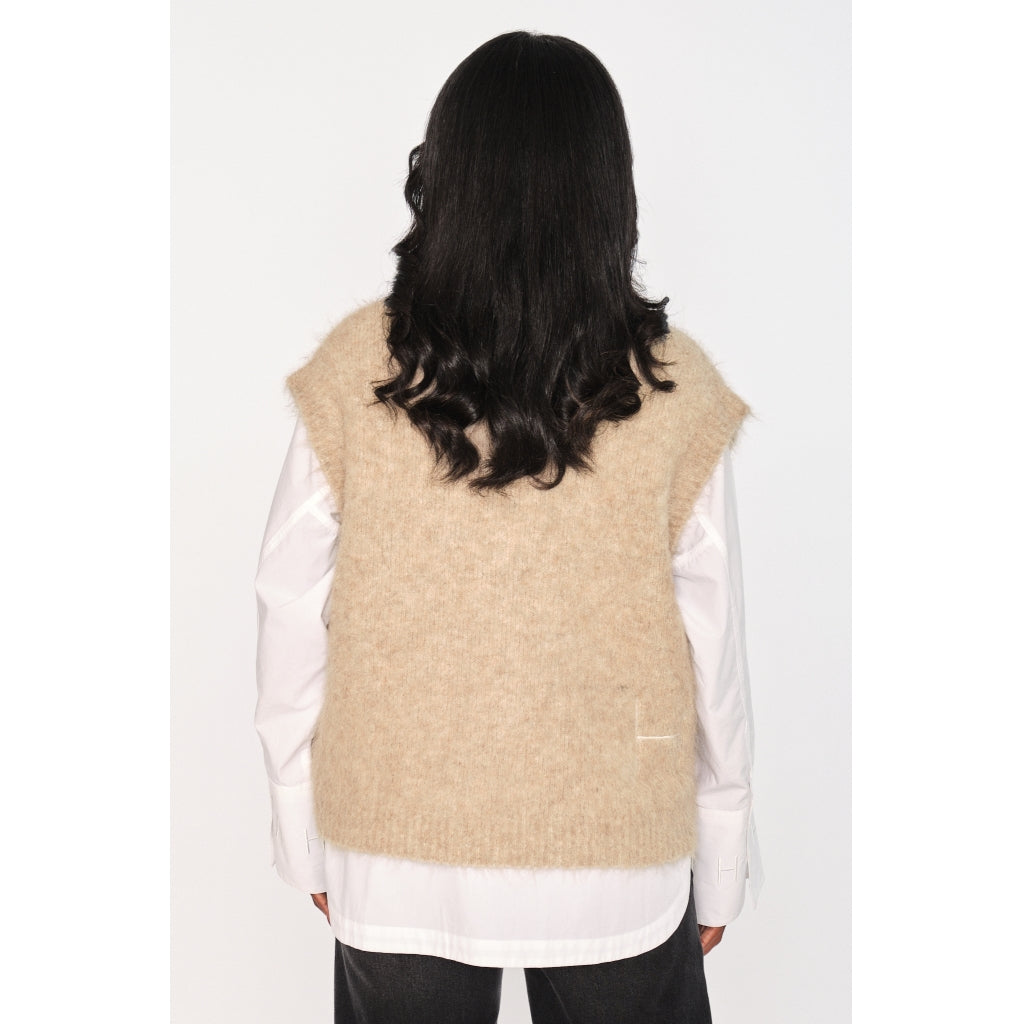 HÉST AS PERNILLE Vest Heavy Knitwear Tops 6510 Savannah Tan