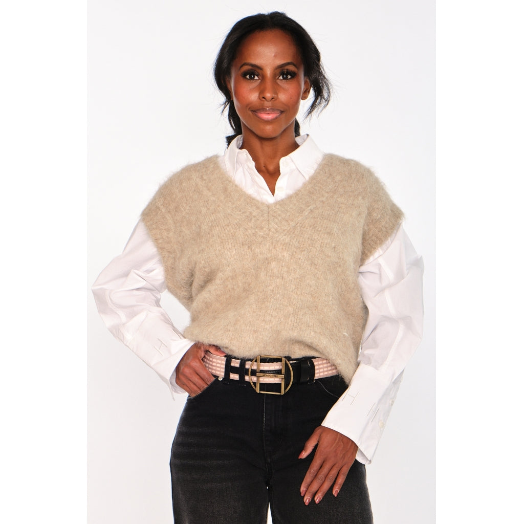 HÉST AS PERNILLE Vest Heavy Knitwear Tops 6510 Savannah Tan