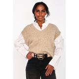 HÉST AS PERNILLE Vest Heavy Knitwear Tops 6510 Savannah Tan