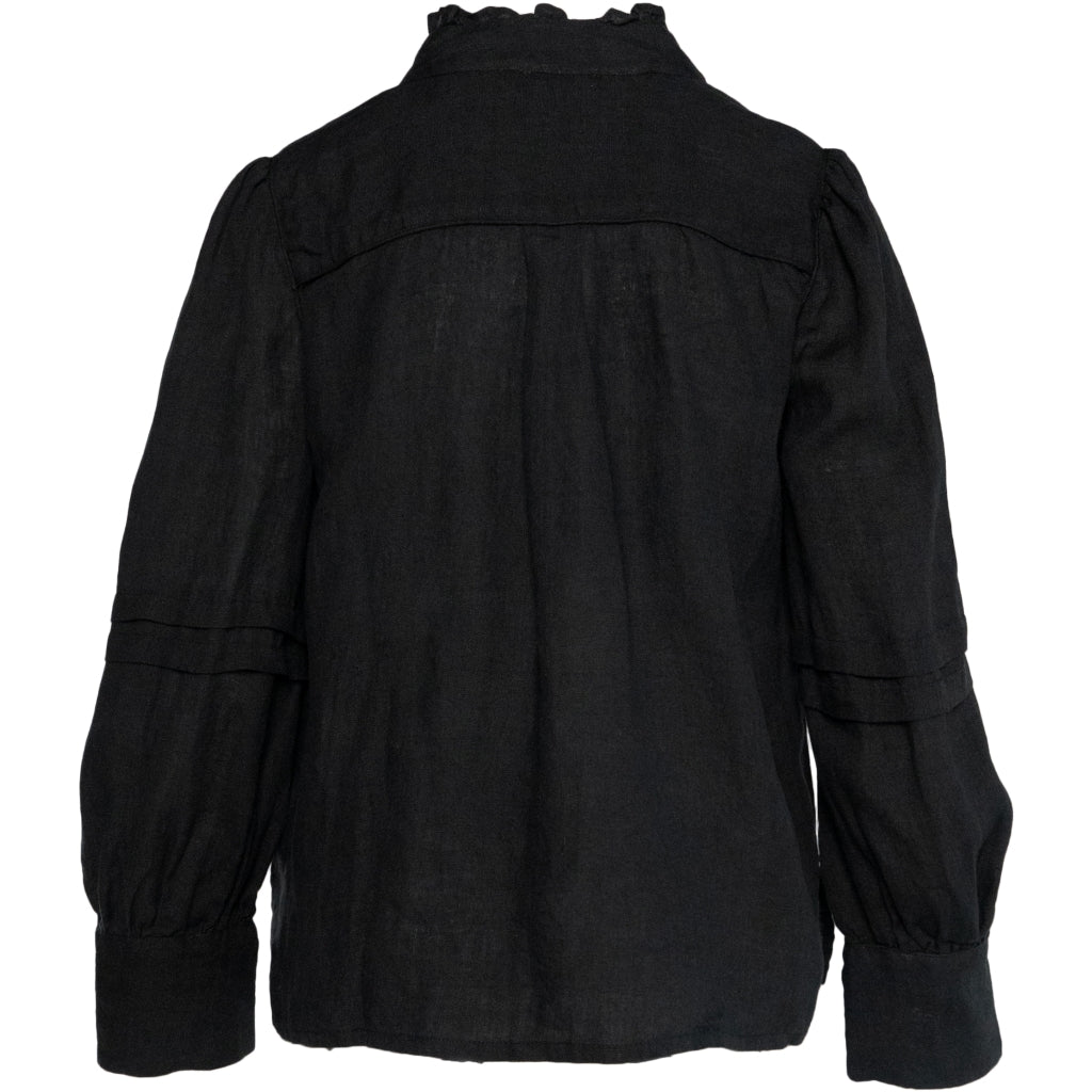 HÉST AS SARI Linen Blouse Woven Blouse/Top/Shirt 9000 Jet Black
