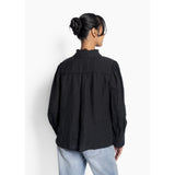 HÉST AS SARI Linen Blouse Woven Blouse/Top/Shirt 9000 Jet Black