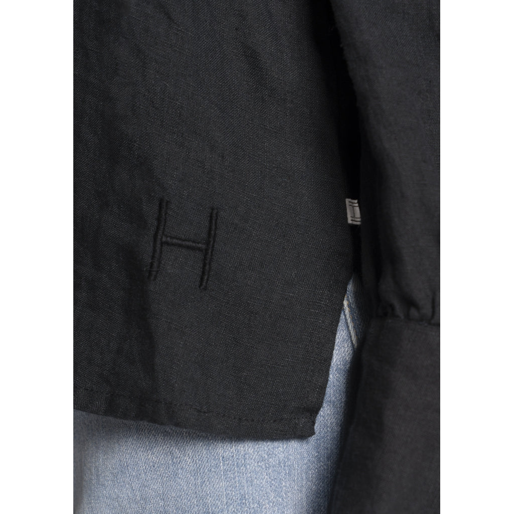 HÉST AS SARI Linen Blouse Woven Blouse/Top/Shirt 9000 Jet Black