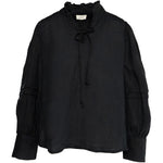 HÉST AS SARI Linen Blouse Woven Blouse/Top/Shirt 9000 Jet Black