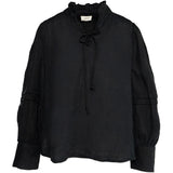 HÉST AS SARI Linen Blouse Woven Blouse/Top/Shirt 9000 Jet Black