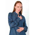 HÉST AS SCARLETT Shirt Woven Blouse/Top/Shirt 9502 Medium Wash Blue Denim