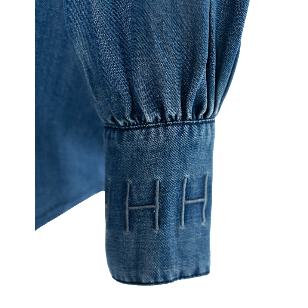 HÉST AS SCARLETT Shirt Woven Blouse/Top/Shirt 9502 Medium Wash Blue Denim