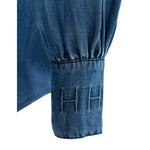 HÉST AS SCARLETT Shirt Woven Blouse/Top/Shirt 9502 Medium Wash Blue Denim