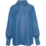 HÉST AS SCARLETT Shirt Woven Blouse/Top/Shirt 9502 Medium Wash Blue Denim