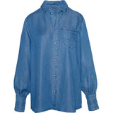 HÉST AS SCARLETT Shirt Woven Blouse/Top/Shirt 9502 Medium Wash Blue Denim