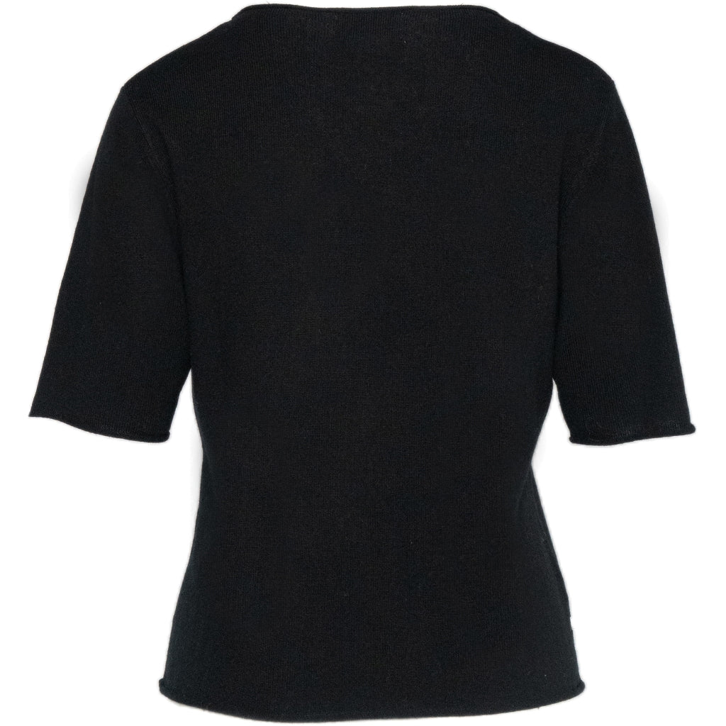 HÉST AS SELMA Shortsleeve Sweater Heavy Knitwear Tops 9000 Jet Black
