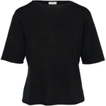 HÉST AS SELMA Shortsleeve Sweater Heavy Knitwear Tops 9000 Jet Black