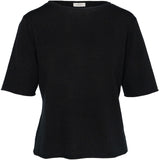 HÉST AS SELMA Shortsleeve Sweater Heavy Knitwear Tops 9000 Jet Black