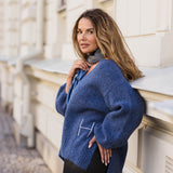 HÉST AS SOFIE V-neck Sweater Heavy Knitwear Tops 281 Blue