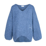 HÉST AS SOFIE V-neck Sweater Heavy Knitwear Tops 281 Blue