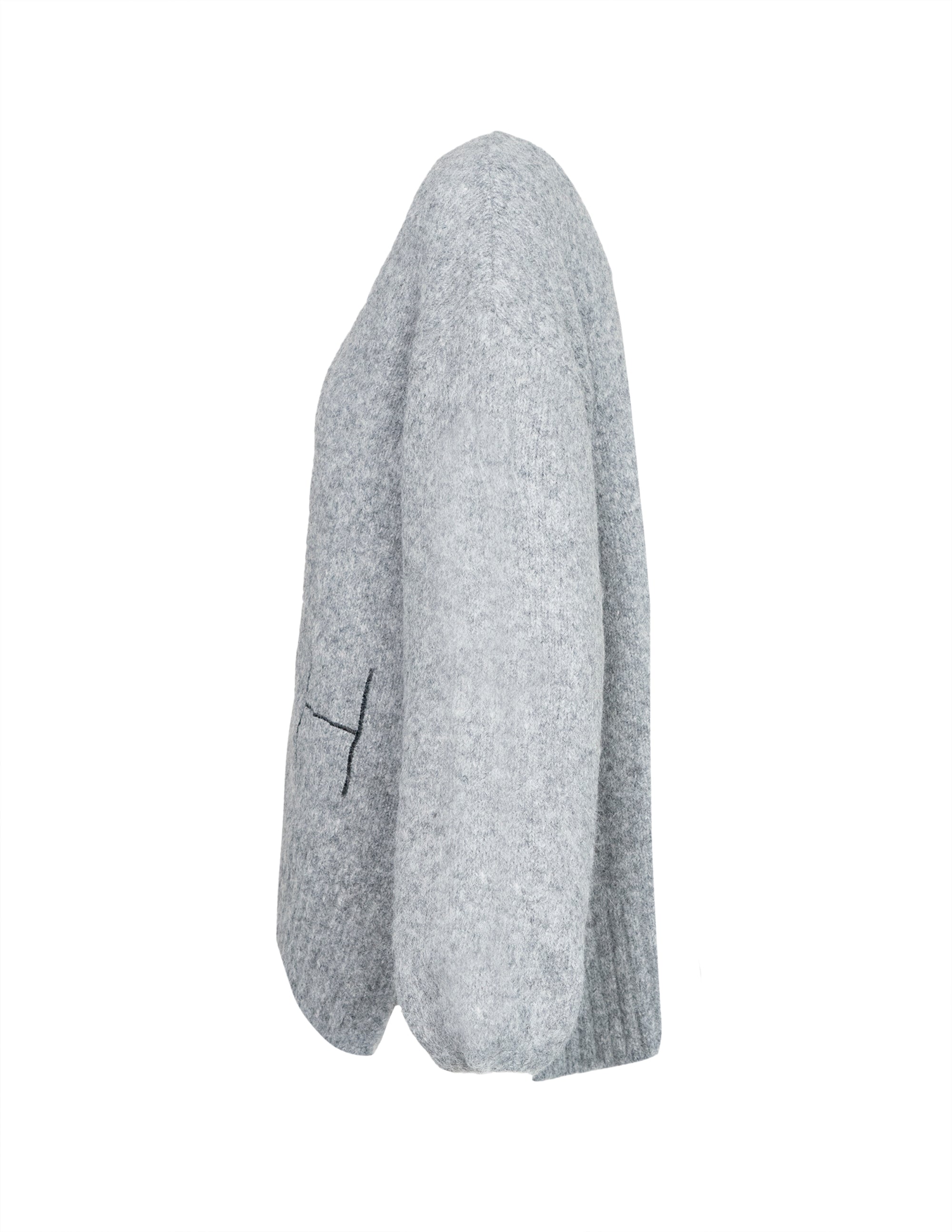 HÉST AS SOFIE V-neck Sweater Heavy Knitwear Tops 415 Grey Melange