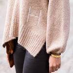 HÉST AS SOFIE V-neck Sweater Heavy Knitwear Tops 466 Beige