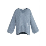 HÉST AS SOFIE V-neck Sweater Heavy Knitwear Tops 4003 Faded Denim