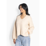 HÉST AS SOFIE V-neck Sweater Heavy Knitwear Tops 6503 Summer Sand