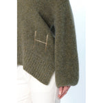 HÉST AS SOFIE V-neck Sweater Heavy Knitwear Tops 3000 Winter Moss