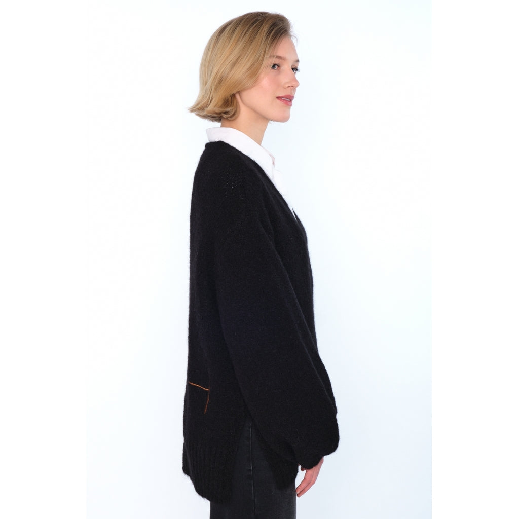 HÉST AS SOFIE V-neck Sweater Heavy Knitwear Tops 9000Jet Black